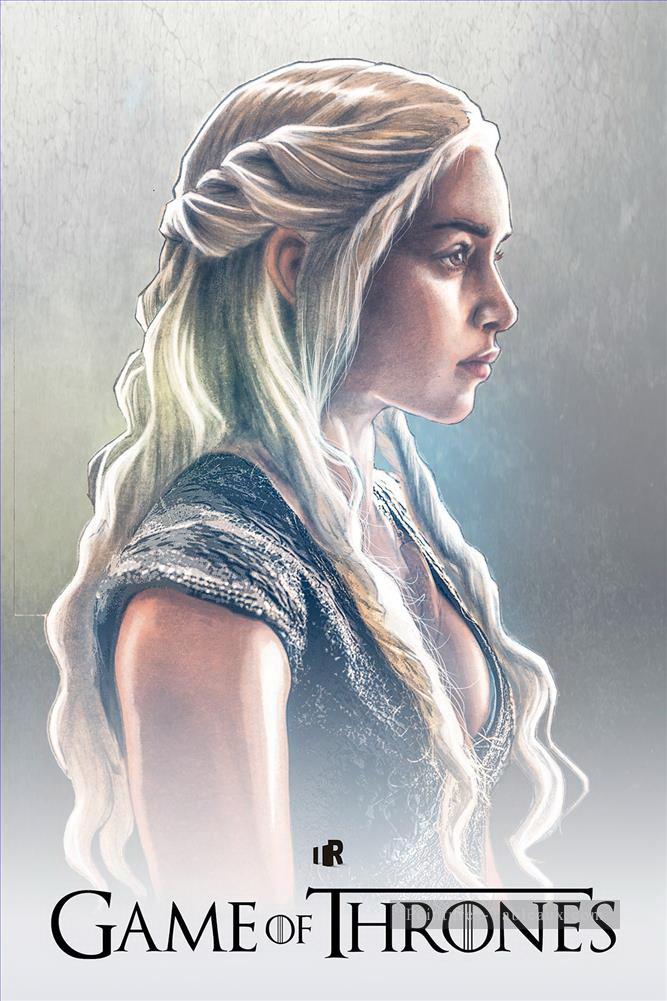 Portrait de Daenerys Targaryen à l’affiche Le Trône de fer Peintures à l'huile